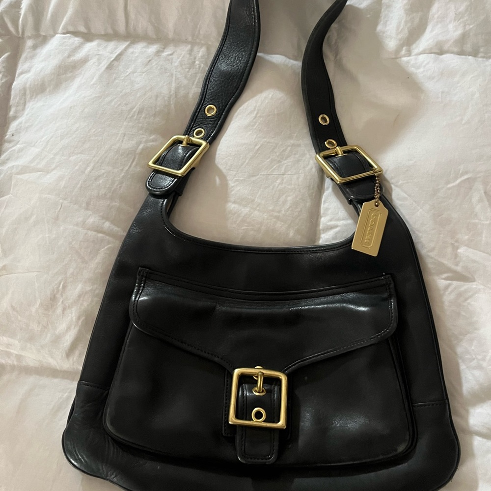 Vintage coach lambskin shoulder bag